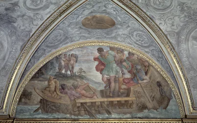 Lunette som skildrer Ulysses and the Sirens, fra 
